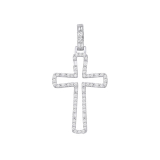 9ct White Gold 0.40ctw Cross Pendant