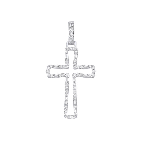 9ct White Gold 0.40ctw Cross Pendant