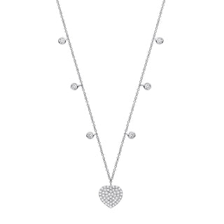 9ct White Gold 0.45ctw Heart Necklace