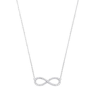 9ct White Gold 0.47ctw G Si Infinity Pendant (18in/45cm) Chain