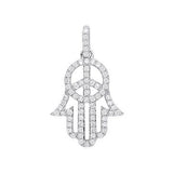9ct White Gold 0.48ct Diamond Hamsa Pendant