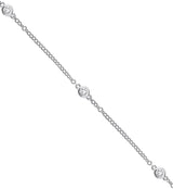 9ct White Gold 0.50ct Diamond By The Yard Necklace (18in/45cm)