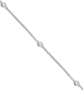 9ct White Gold 0.50ct Diamond By The Yard Necklace (18in/45cm)