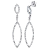 9ct White Gold 0.50ct Diamond Drop Earrings