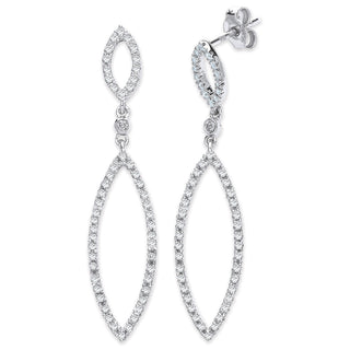 9ct White Gold 0.50ct Diamond Drop Earrings
