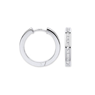 9ct White Gold 0.50ct Diamond Hoop Earrings (£1260)