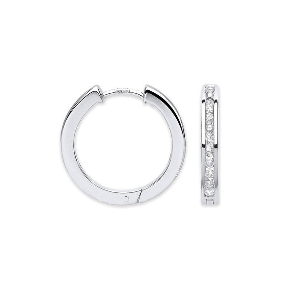 9ct White Gold 0.50ct Diamond Hoop Earrings (£1260)