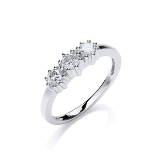 9ct White Gold 0.50ct Diamond Trilogy Ring (£1535)