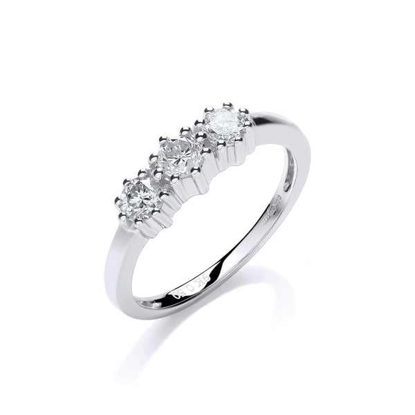 9ct White Gold 0.50ct Diamond Trilogy Ring (£1535)