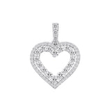 9ct White Gold 0.50ctw Heart Pendant