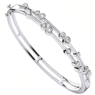9ct White Gold 1.00ctw Dress Diamond Bangle