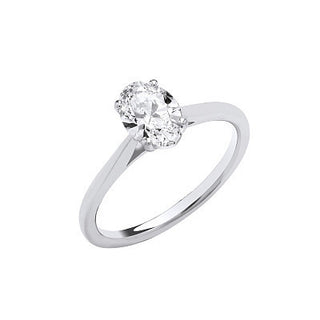9ct White Gold 1.00ctw Oval Cut Lab Grown Diamond Ring Igi Certified