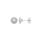 9ct White Gold 1.16ctw Lab Grown Diamond Halo Earrings Igi Certified