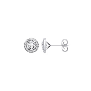 9ct White Gold 1.16ctw Lab Grown Diamond Halo Earrings Igi Certified