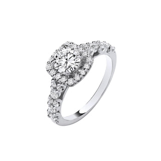 9ct White Gold 1.75ctw Brilliant Cut Halo Lab Grown Dress Ring Igi Certified