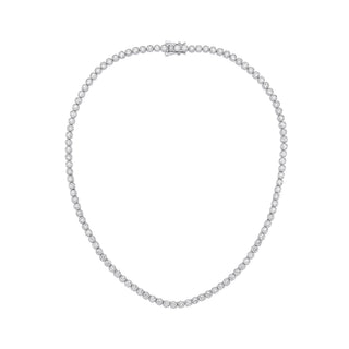 9ct White Gold 15.00ctw Lab Grown 17" Diamond Tennis Necklace Wgi Certified