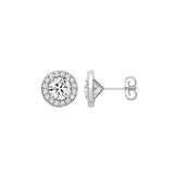 9ct White Gold 2.38ctw Lab Grown Diamond Halo Earrings Igi Certified