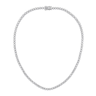 9ct White Gold 20.00ctw Lab Grown 17" Diamond Tennis Necklace Wgi Certified