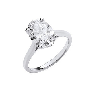 9ct White Gold 3.00ctw Oval Cut Lab Grown Diamond Ring Igi Certified