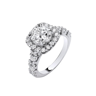 9ct White Gold 3.05ctw Brilliant Cut Halo Lab Grown Dress Ring Igi Certified