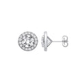 9ct White Gold 3.54ctw Lab Grown Diamond Halo Earrings Igi Certified