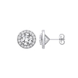 9ct White Gold 3.54ctw Lab Grown Diamond Halo Earrings Igi Certified