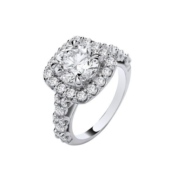 9ct White Gold 4.05ctw Brilliant Cut Halo Lab Grown Dress Ring Igi Certified