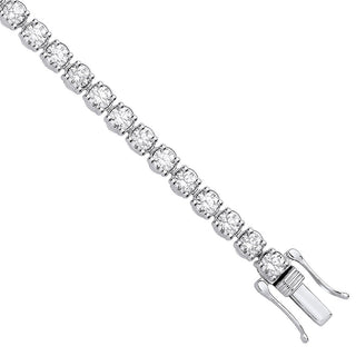 9ct White Gold 5.00ctw Lab Grown Diamond Tennis Bracelet Wgi Certified