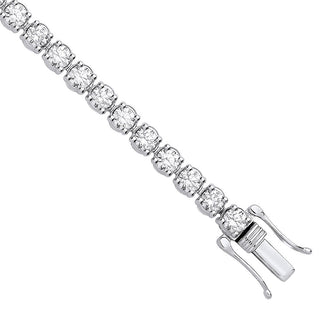 9ct White Gold 7.00ctw Lab Grown Diamond Tennis Bracelet Wgi Certified