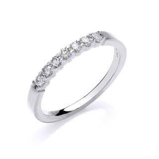9ct White Gold D0.25ct Diamond Half Et Ring