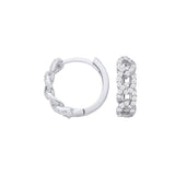9ct White Gold Diamond 0.28ctw Huggie Earrings