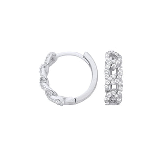 9ct White Gold Diamond 0.28ctw Huggie Earrings