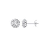 9ct White Gold Multi Circles Stud Diamond 0.36ctw Earrings