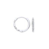 9ct White Gold Round 0.08ctw Diamond Hoops