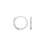 9ct White Gold Round 0.10ctw Diamond Hoops