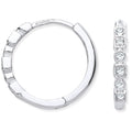 9ct White Gold Round 0.10ctw Diamond Hoops (£445)