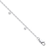 9ct White Gold Rub-over 0.10ctw Diamond Bracelet