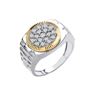 9ct Y/w Gold 0.20ctw Two Colour Diamond Ring