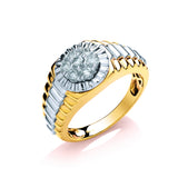 9ct Y/w Gold 0.50ct Two Colour Diamond Ring