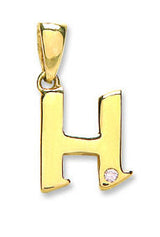 9ct Yellow Gold 0.01ct Diamond H Initial