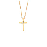 9ct Yellow Gold 0.04ct Diamond Cross Pendant With 18in/45cm Chain