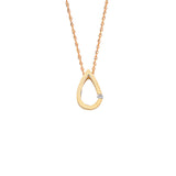 9ct Yellow Gold 0.04ct Diamond Tear Drop Pendant With 18in/45cm Chain