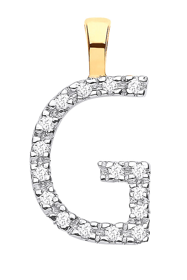 9ct Yellow Gold 0.05ct Diamond G Initial