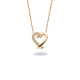 9ct Yellow Gold 0.05ct Diamond Heart Pendant With 18in/45cm Chain