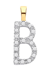 9ct Yellow Gold 0.06ct Diamond B Initial