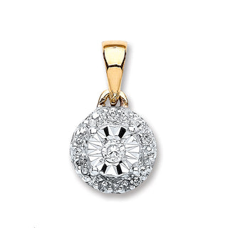 9ct Yellow Gold 0.07ct Diamond Pendant