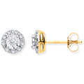 9ct Yellow Gold 0.13ct Diamond Stud Earrings