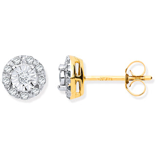 9ct Yellow Gold 0.13ct Diamond Stud Earrings