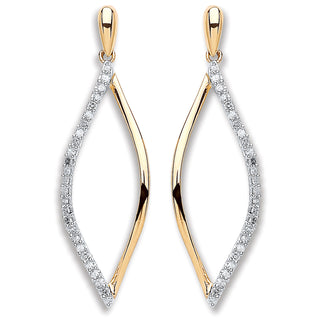9ct Yellow Gold 0.15ct Diamond Drop Earrings (£490)