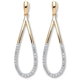 9ct Yellow Gold 0.15ct Diamond Drop Earrings